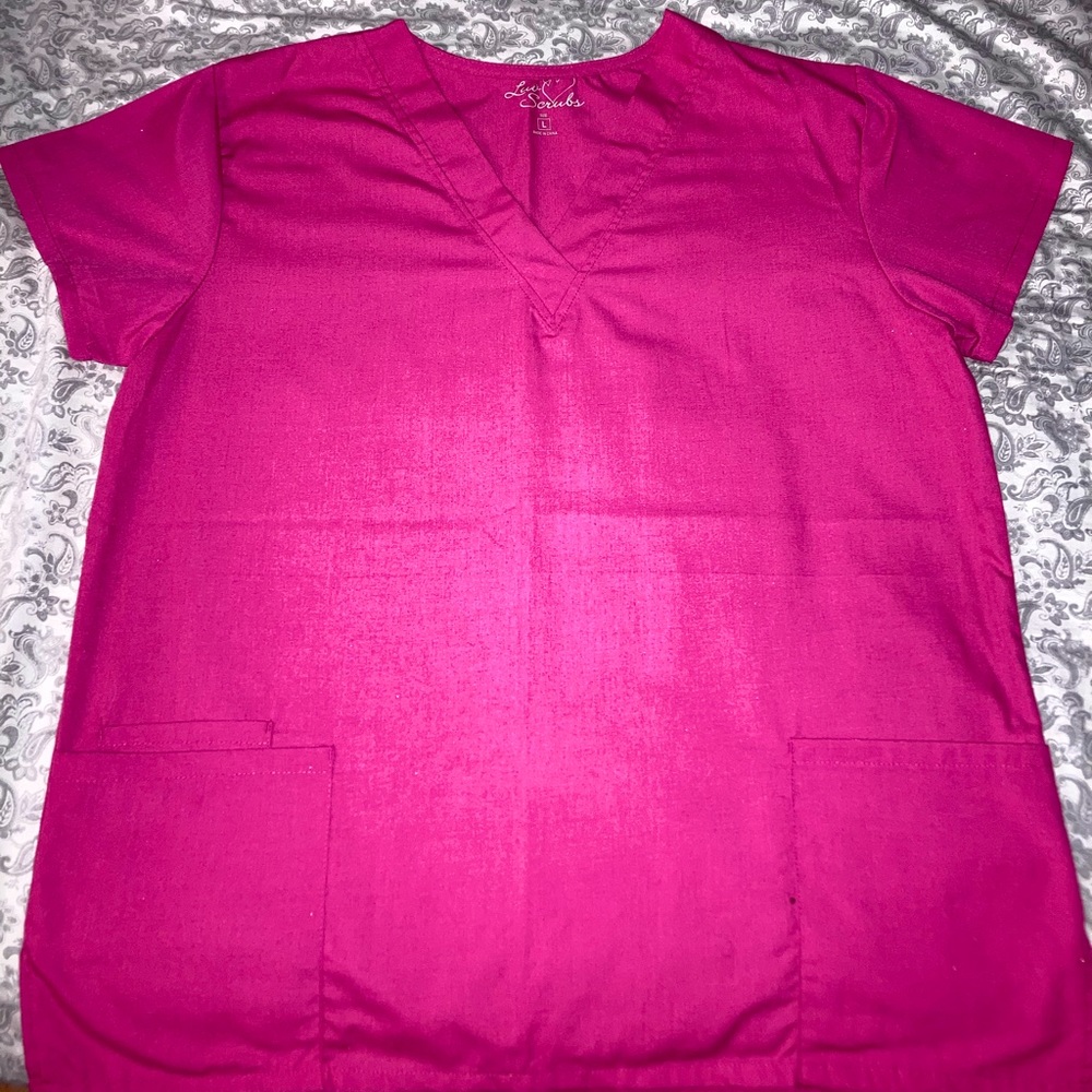 Hot Pink Women’s Scrub Top Size L